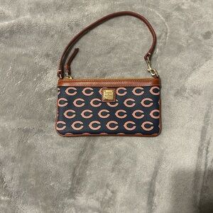 Dooney & Bourke Navy and Orange Patterned Wristlet